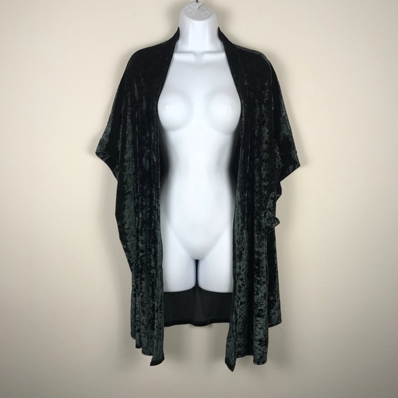 NWT Victorias Secret Black Velvet Kimono Open Robe - Picture 4 of 8